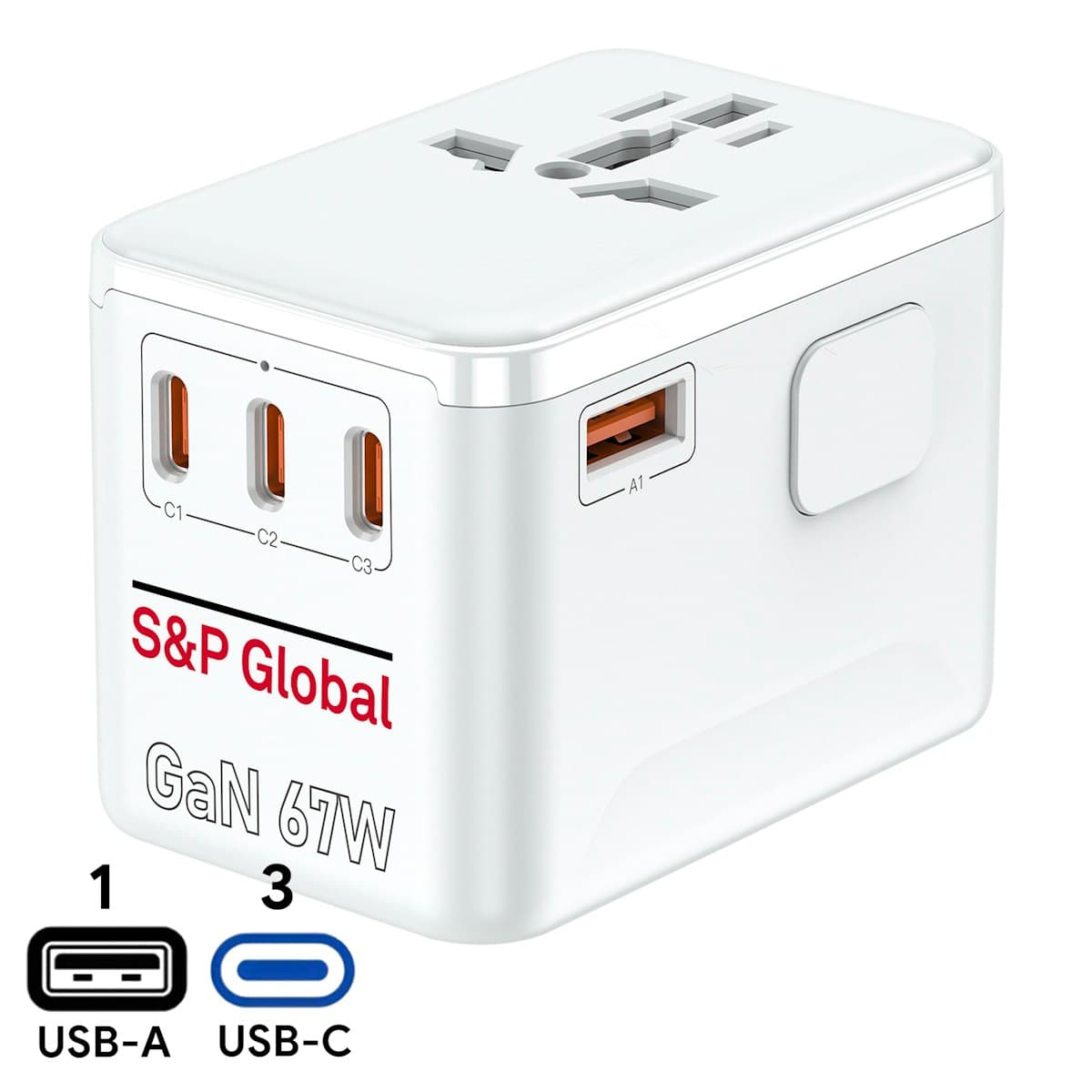 67W GaN Vago Travel Adaptor - custom logo