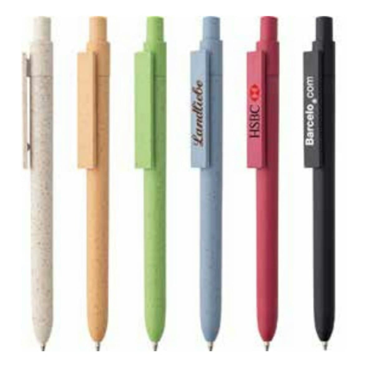 Wheat Straw Ball Pen (Click-to-Write) - custom logo