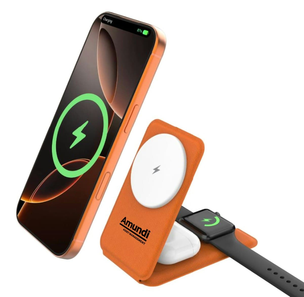 3-in-1 Foldable Magnetic 15W Wireless Charger - custom logo