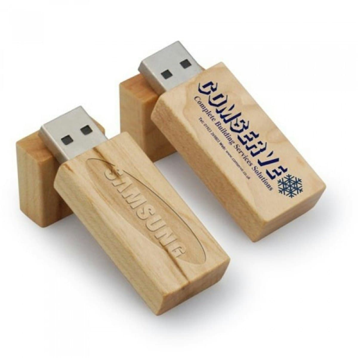 Slim Wood USB Thumb Drive - custom logo