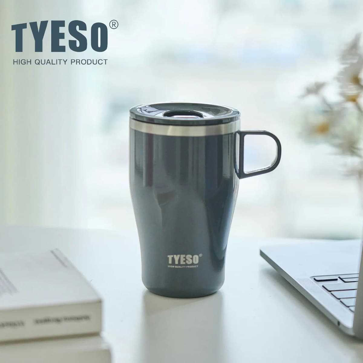 Ly cà phê Tyeso 400ml có nắp - in logo