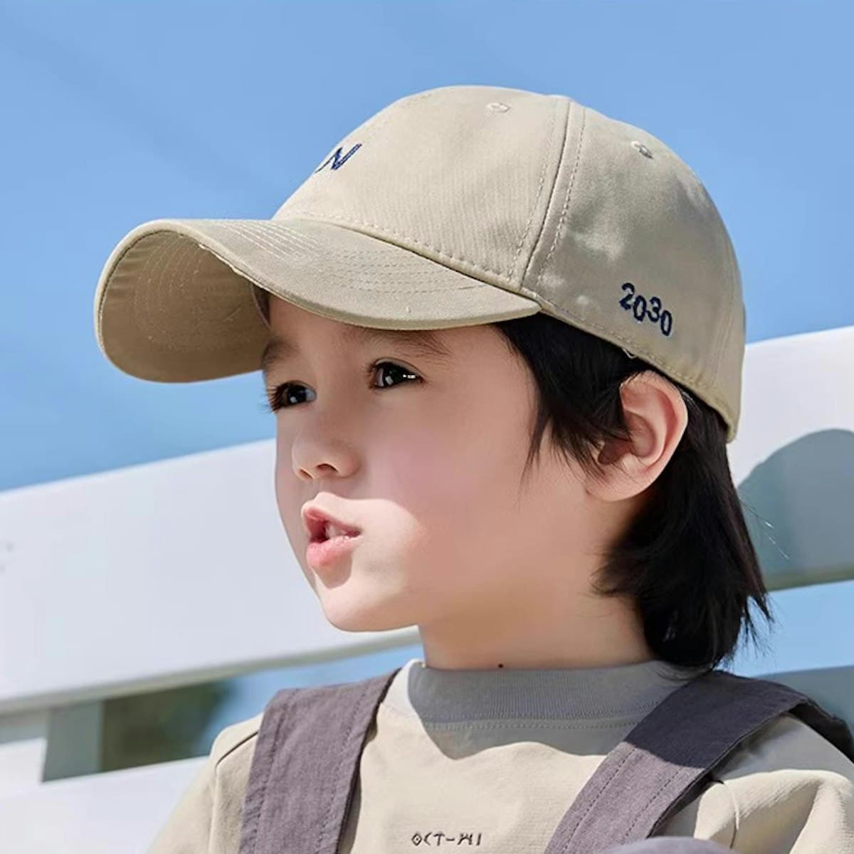 Mũ bóng chày cotton trẻ em (5 ô) - in logo