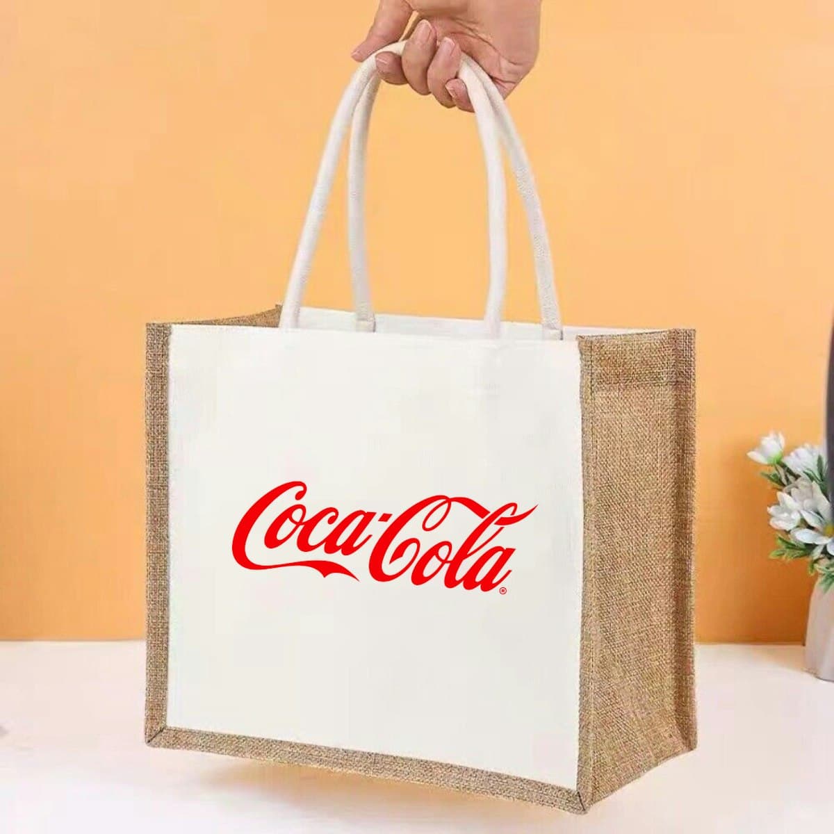 Túi tote vải đay lớn có cán màng - in logo