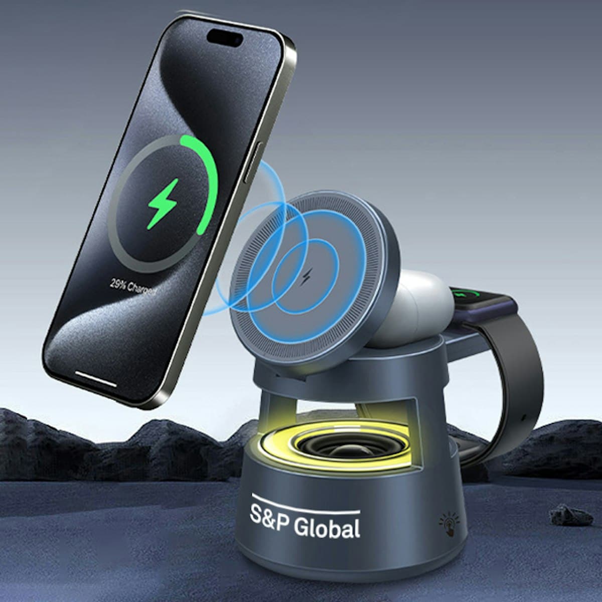 Echo 5 in 1 Wireless Charger with Speaker - custom logo