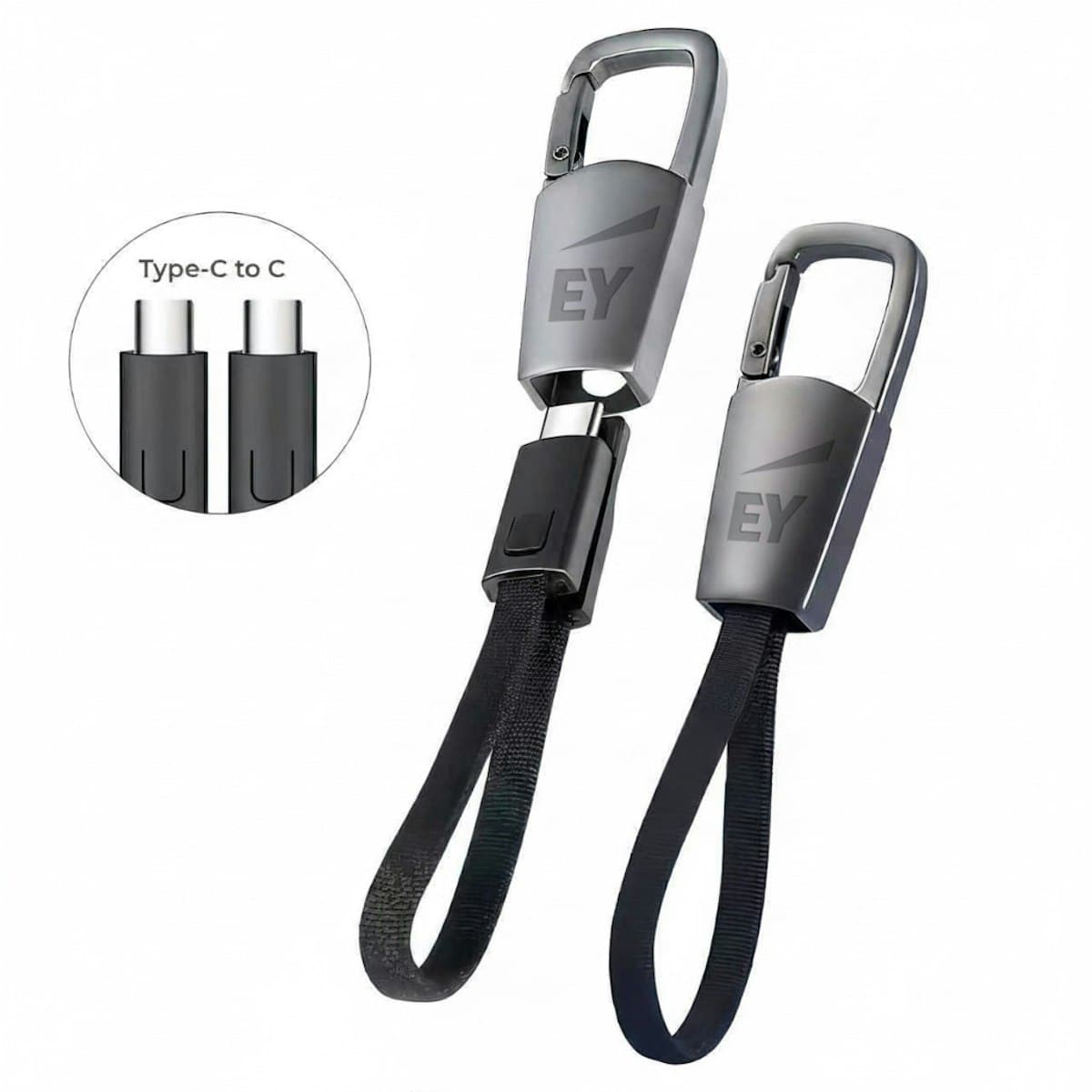 ClipCharge Cable with Carabiner (Type C -to-Type C) - custom logo