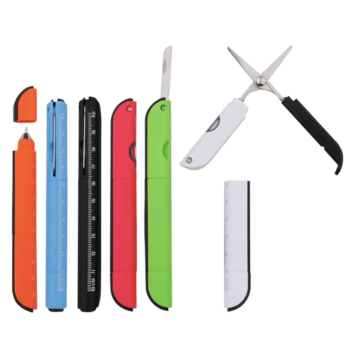 Multifunction 4-in-1 Pen (with Scissor, Knife and Ruler ) - custom logo