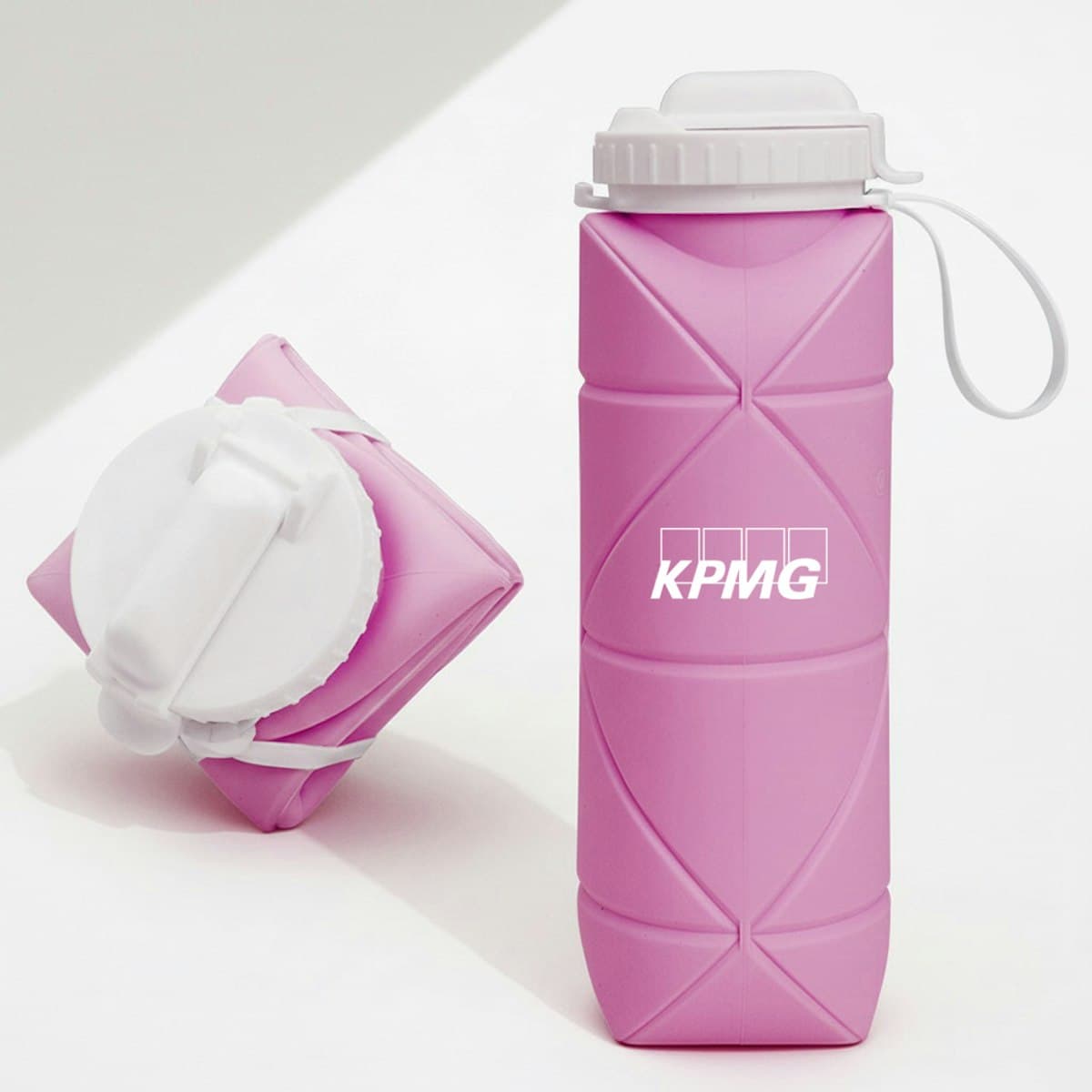 600ml FlexSip Silicone Collapsible Bottle (with Straw) - custom logo