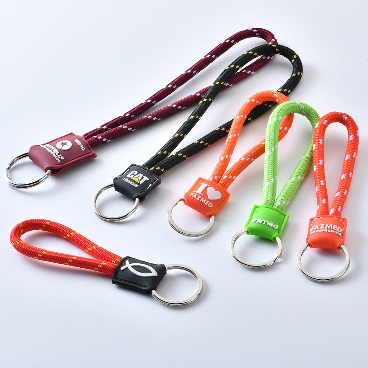 Tubular Keychain with PVC Tab - custom logo