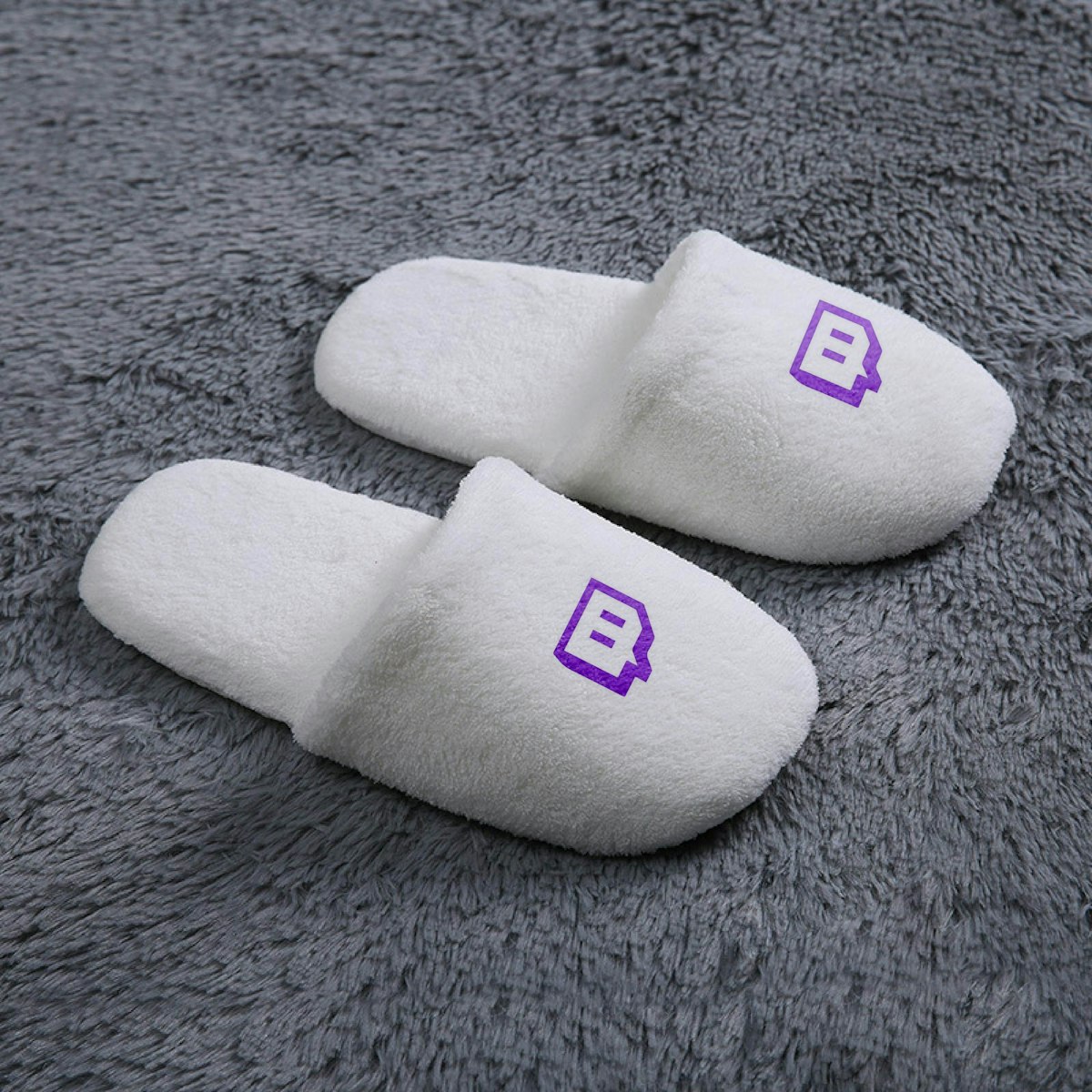LuxeStay Slippers - custom logo
