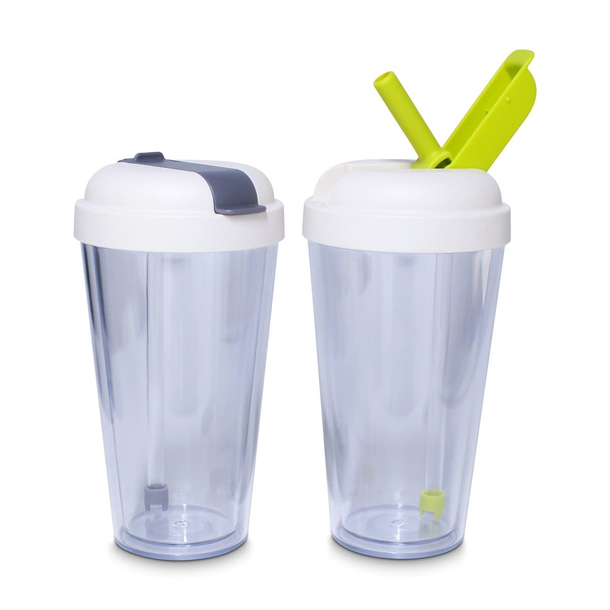 420ml Clear Double Wall Tumbler with Straw - custom logo