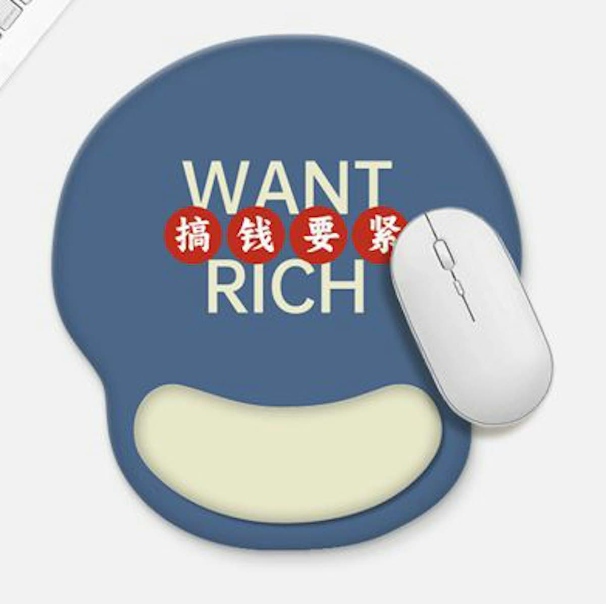 Mousepad with Wrist Rest (Rubber Base) - custom logo