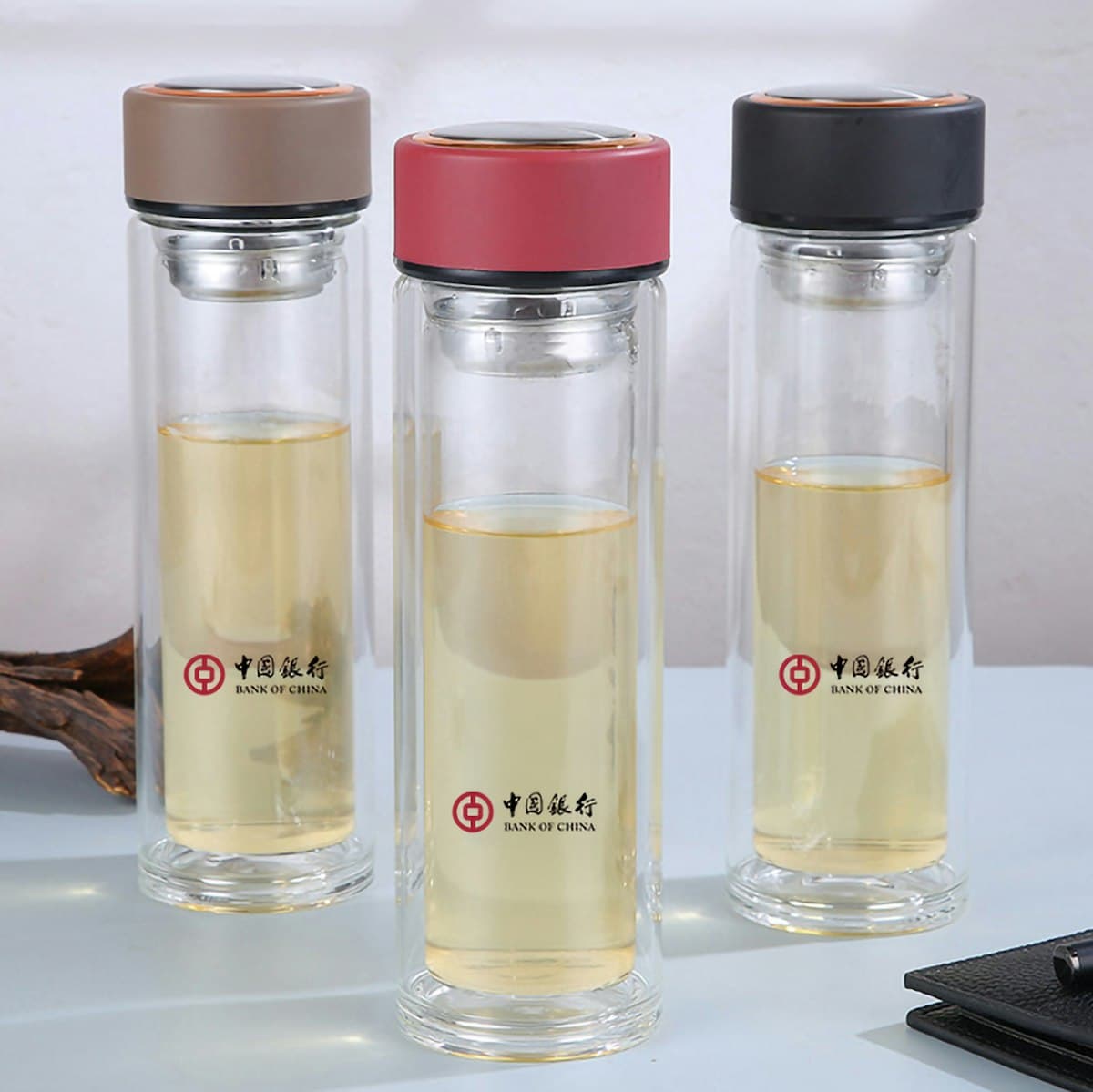 350ml Double Wall Glass Bottle - custom logo