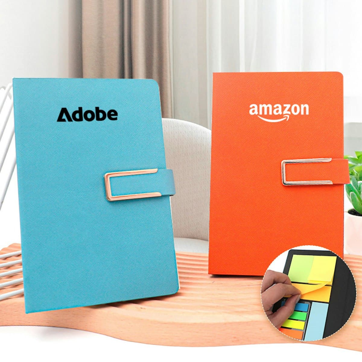 Prestige PU Sticky Note Set - custom logo