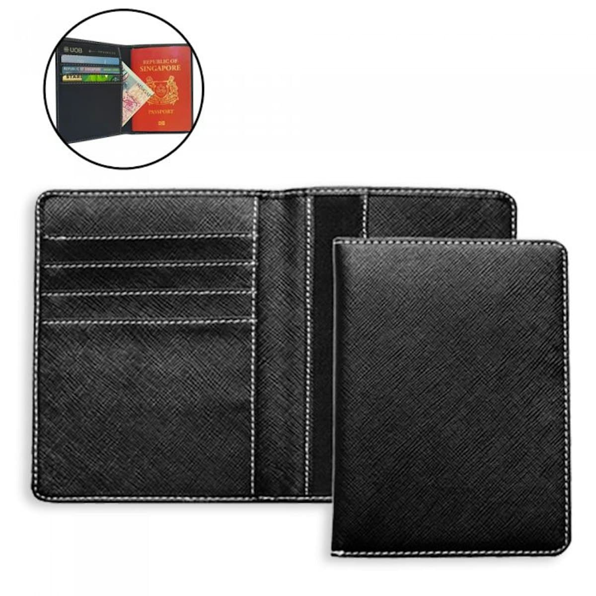 Elegant Bava Passport Holder (Saffiano PU) - custom logo