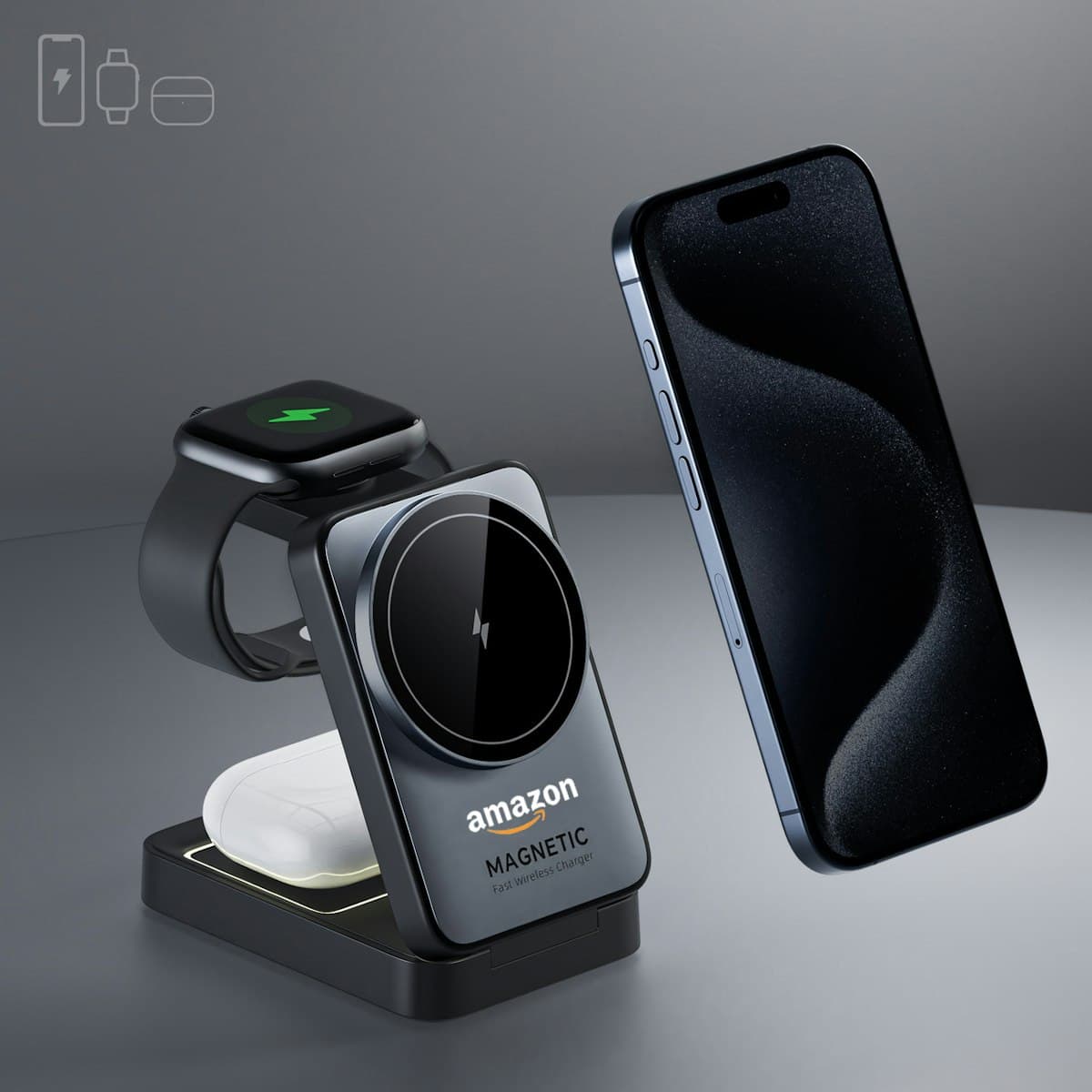 15W TriFold Wireless Charger - custom logo