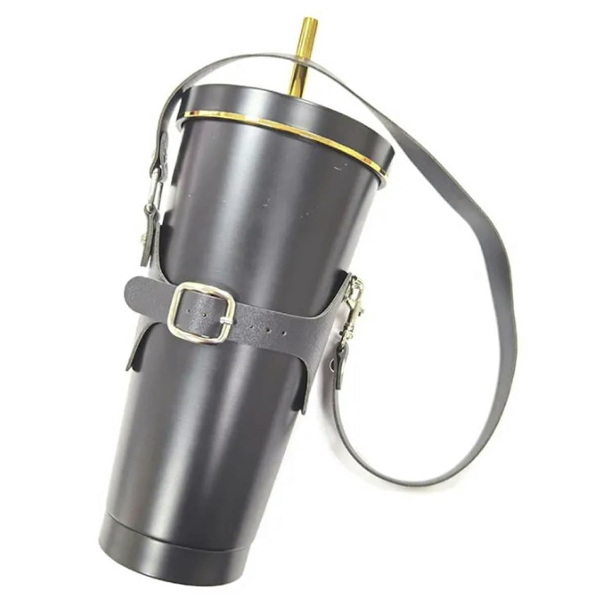 Adjustable Leather Cup Holder - custom logo