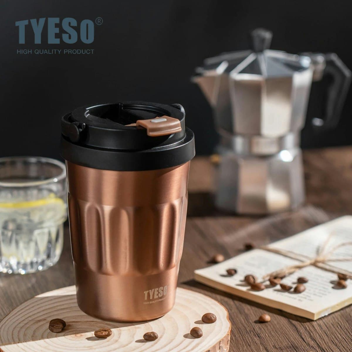 Cốc cà phê cách nhiệt Tyeso 400ml - in logo