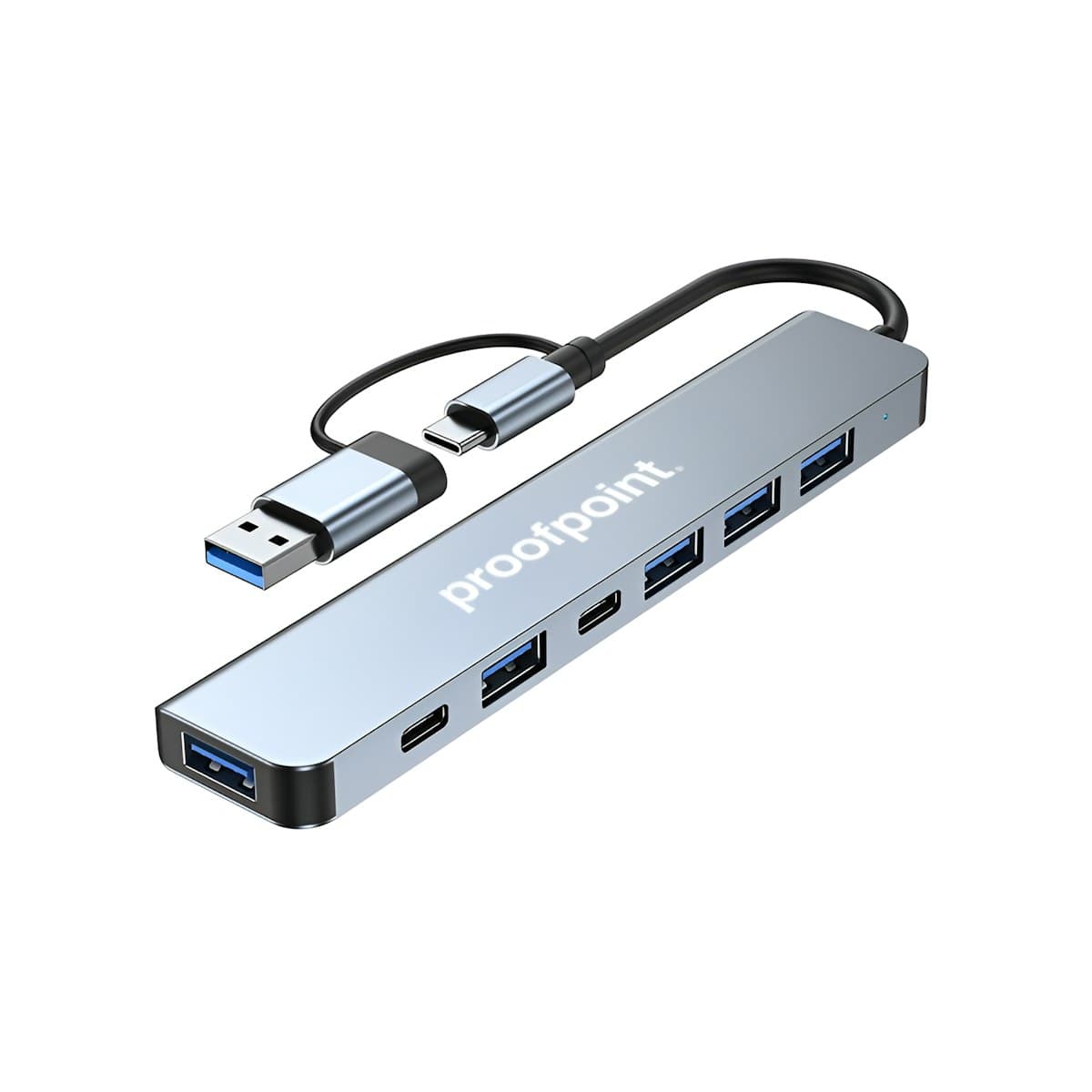 7-Port USB Hub with Dual Input (with Type-C + USB A) - custom logo