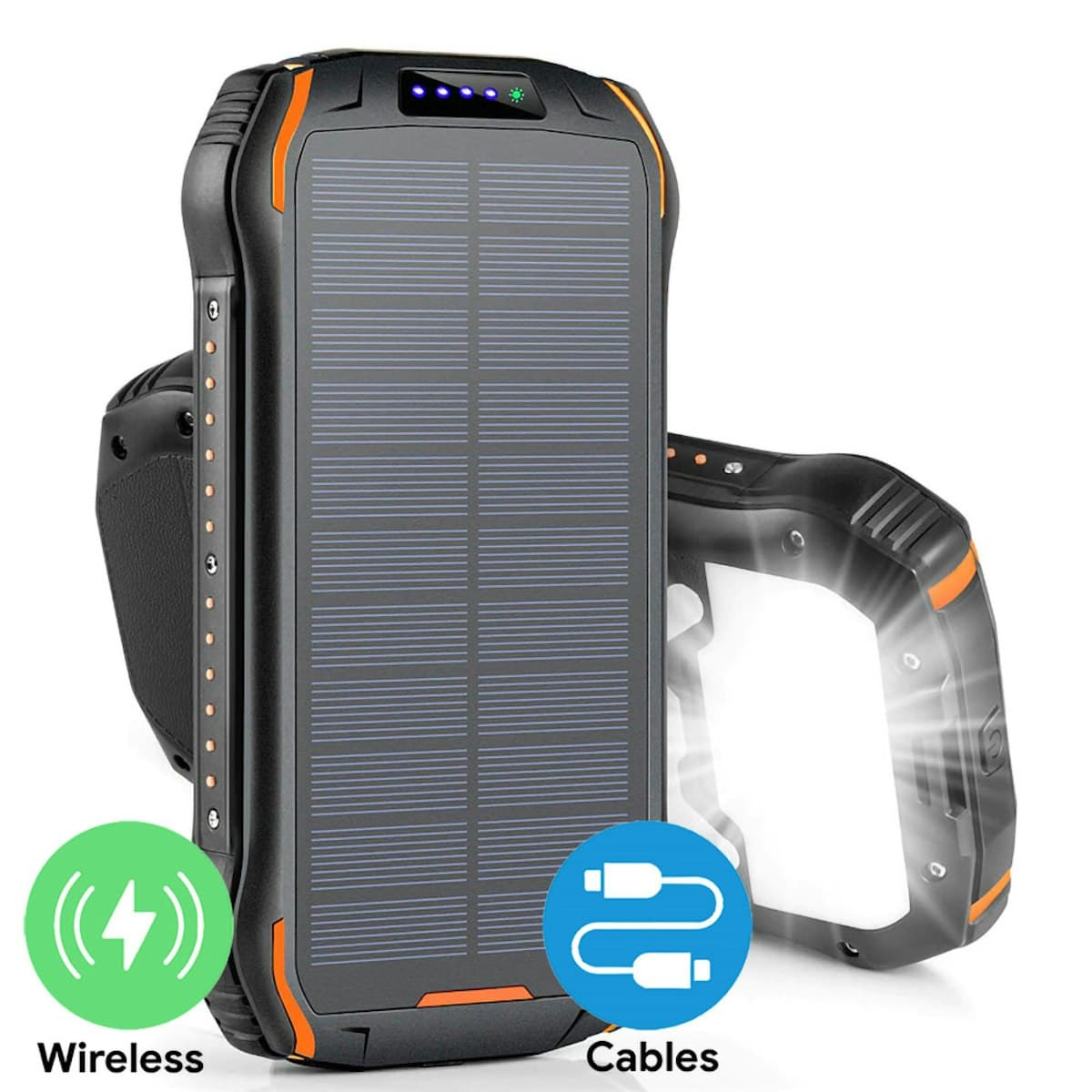 20,000 mAh Solar Wireless Powerbank - custom logo
