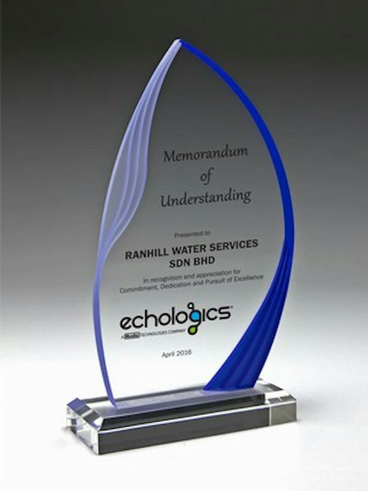 215mm Crestron Acrylic Award (Height) - custom logo
