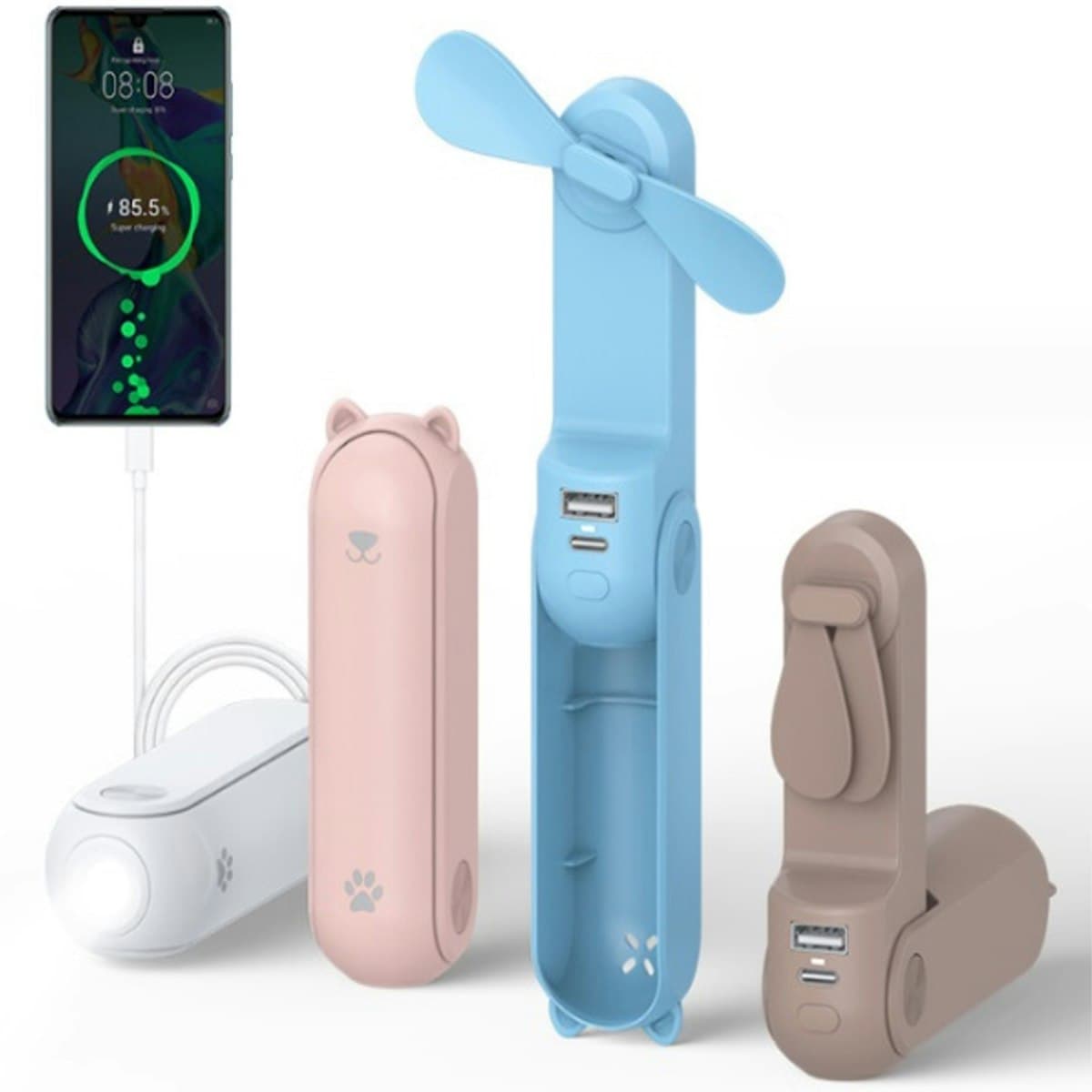 Multifunction Pocket Fan with Powerbank ( 2000mAh) - custom logo