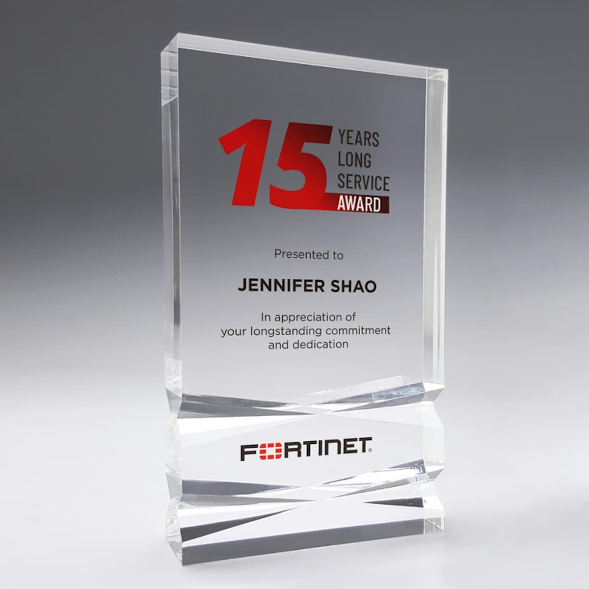 170mm Quad Acrylic Award ( Height ) - custom logo