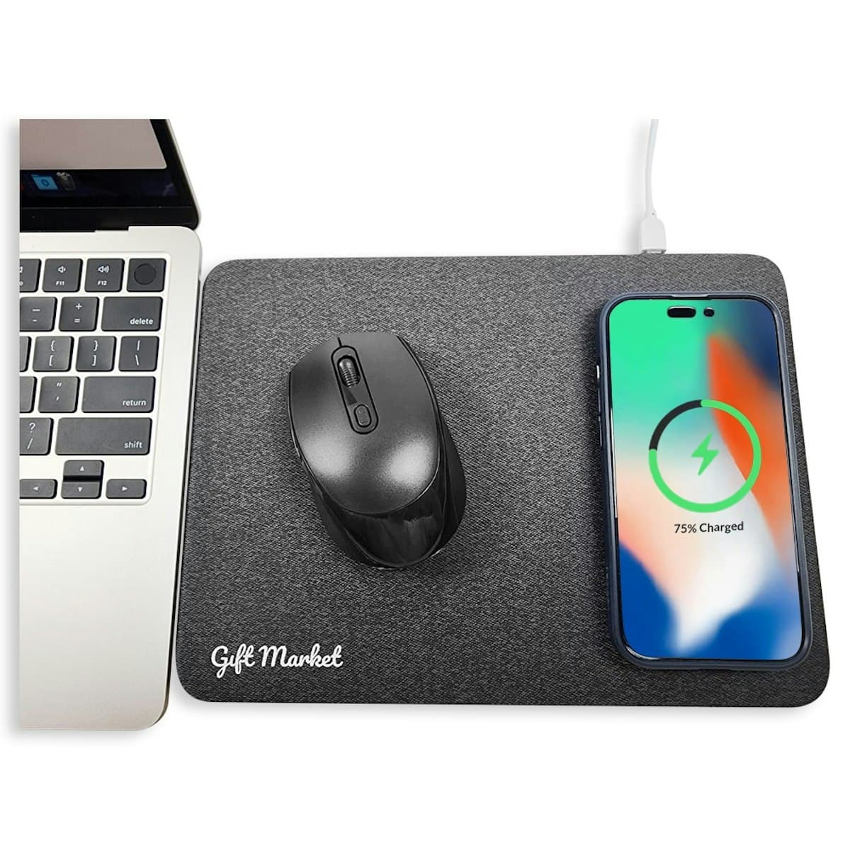 15W Premium Qi Wireless Charging Mousepad (PU Leather) - custom logo