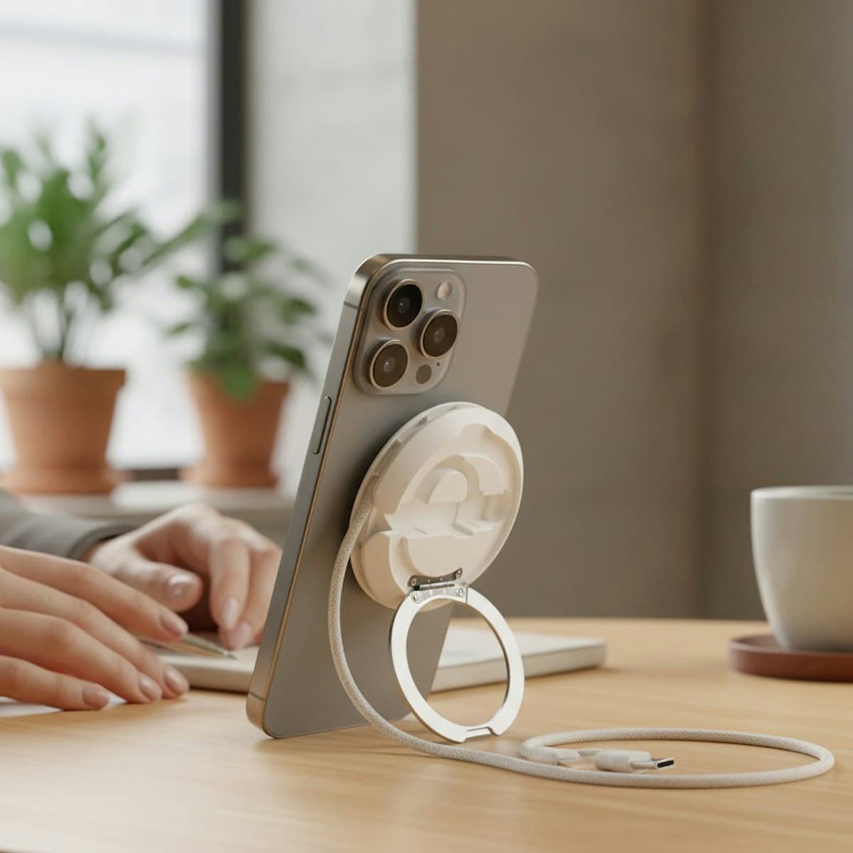 2 in 1 Portable Magnetic Charger with Stand - custom logo
