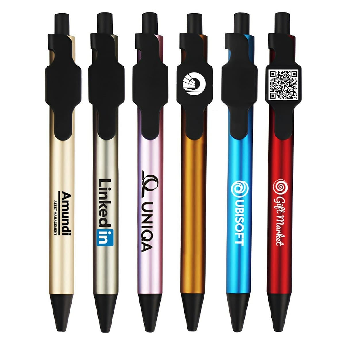 QR Clip Ball Pen (Click-to-Write) - custom logo