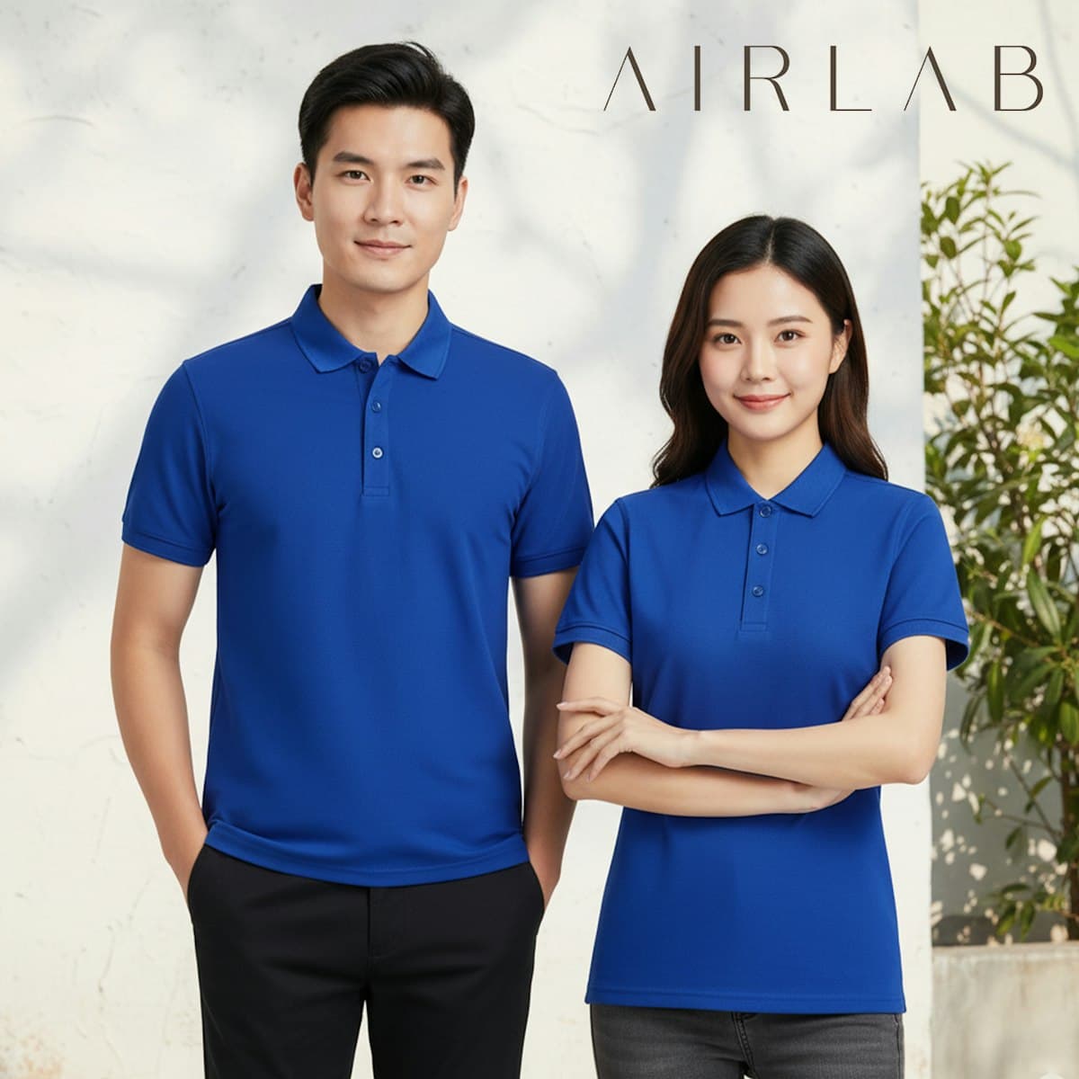 Áo thun Polo thiết yếu AIRLAB NeoBlend - in logo