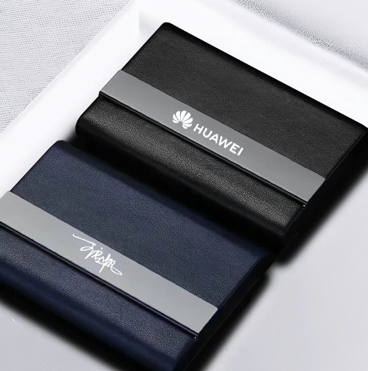 Stripe PU Name Card Holder - custom logo