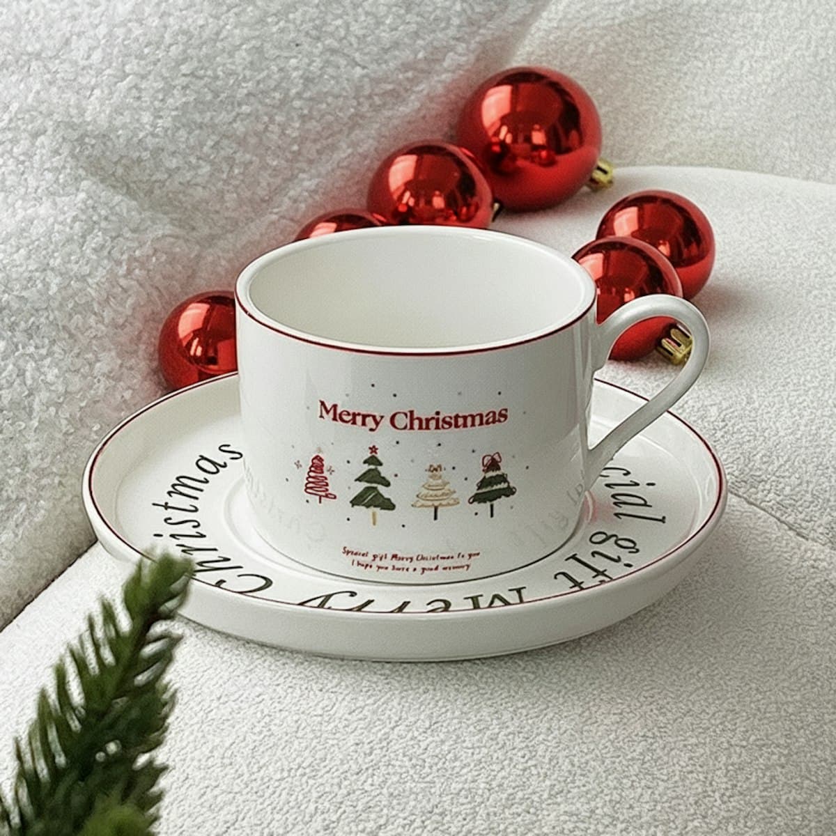 Christmas Ceramic Tea Cup Set - custom logo