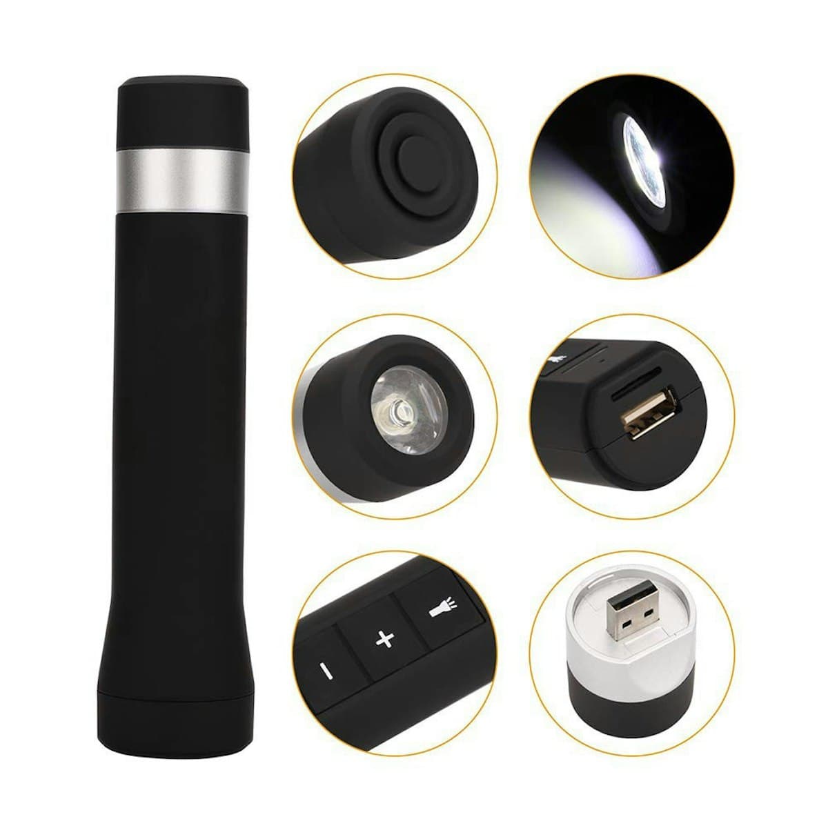 5 in 1 Multifunction Rechargeable Torchlight - custom logo
