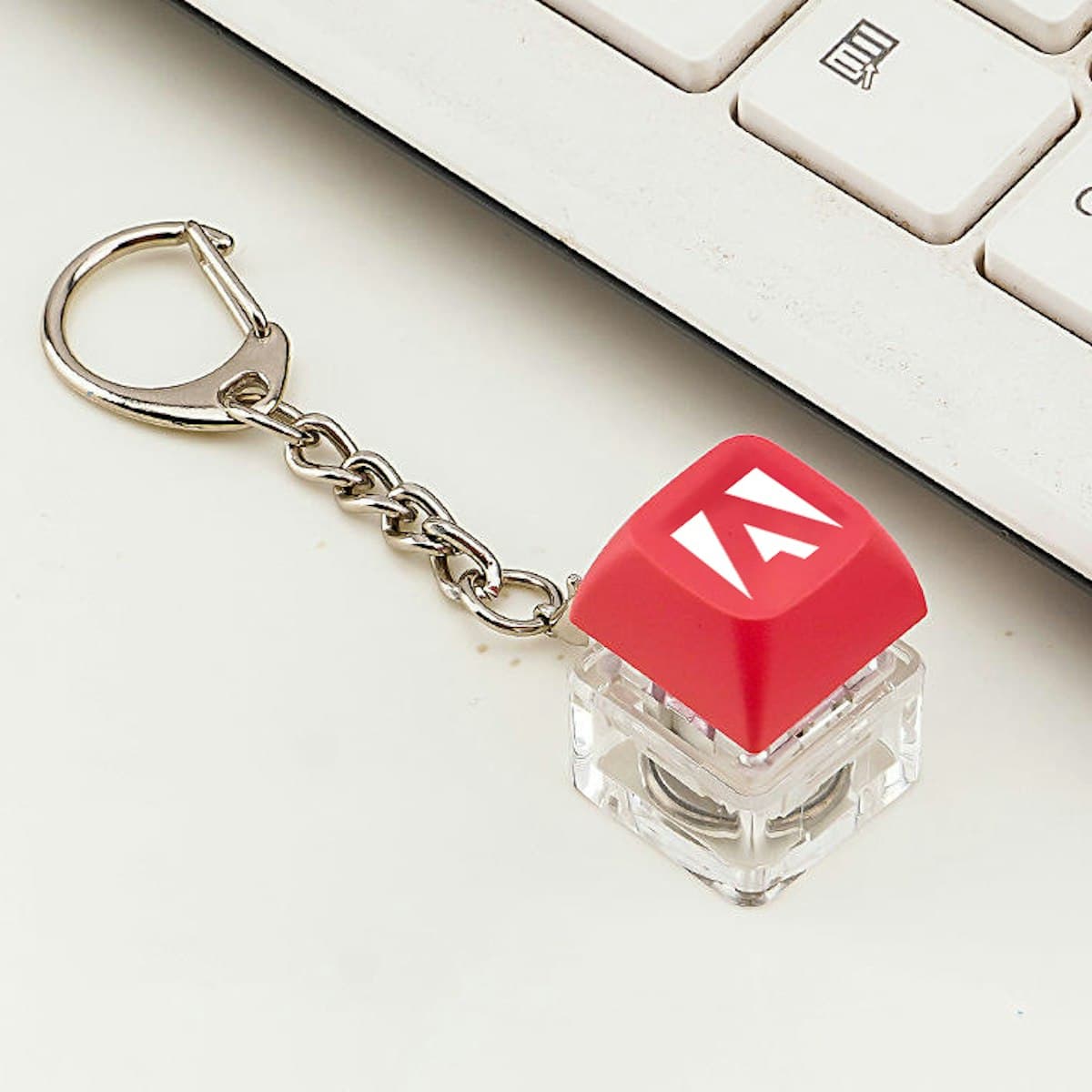 LED Keycap Clicker Fidget Keychain - custom logo
