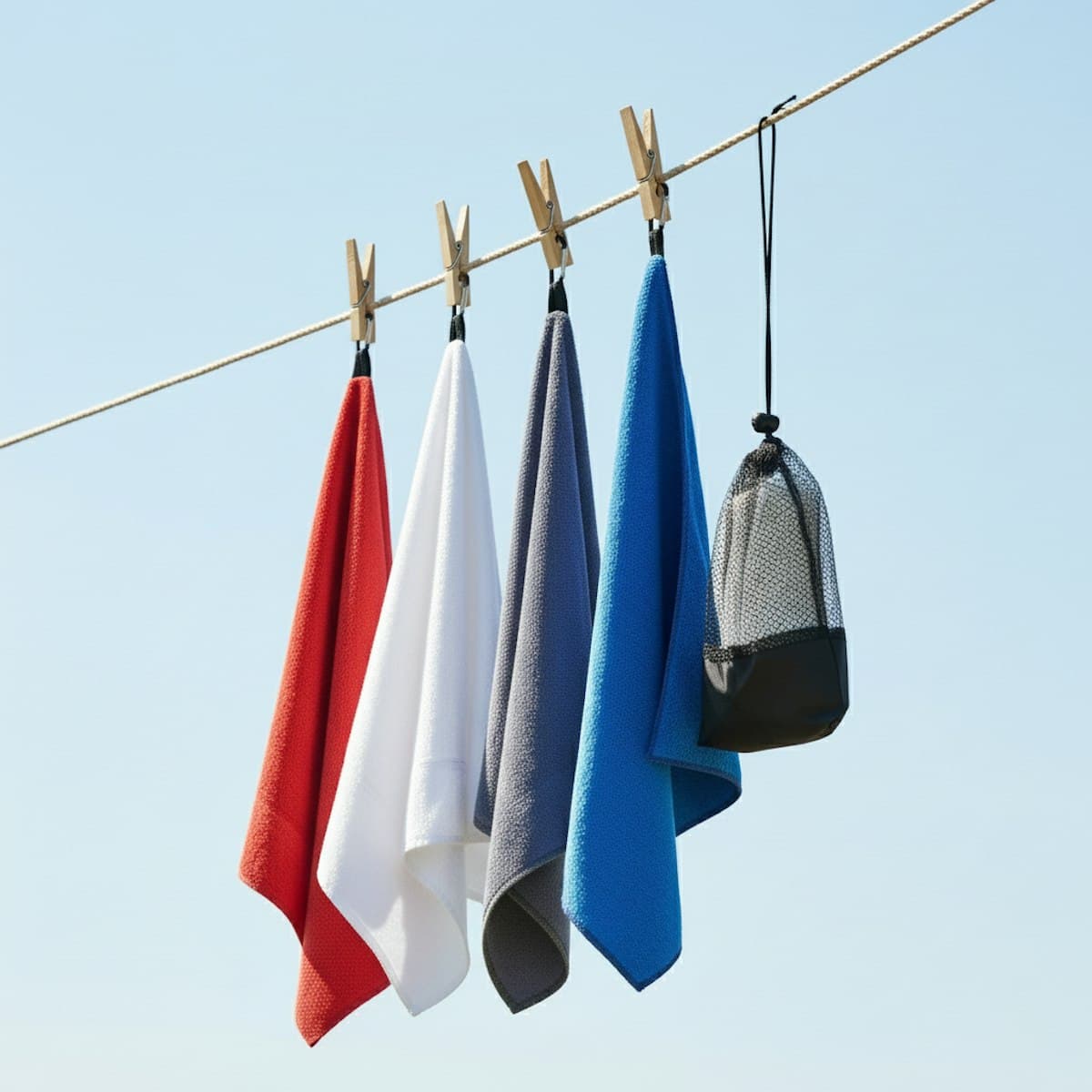Microfiber Sports Towel in a Pouch (Towel with Carabiner) - custom logo