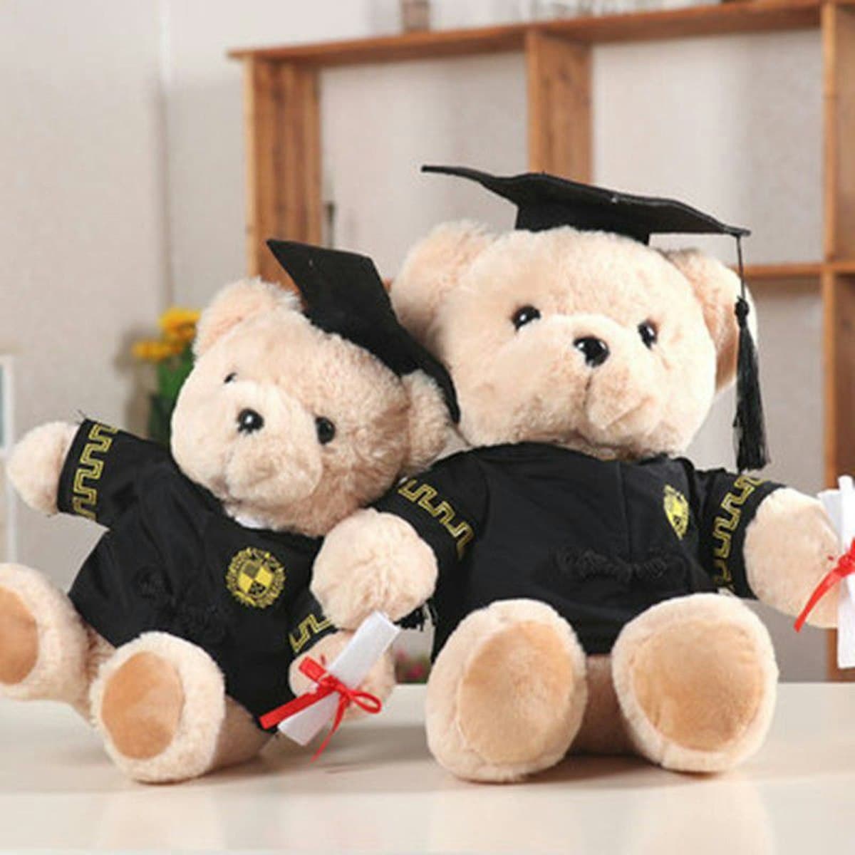 Gấu tốt nghiệp tua rua (23cm) - in logo