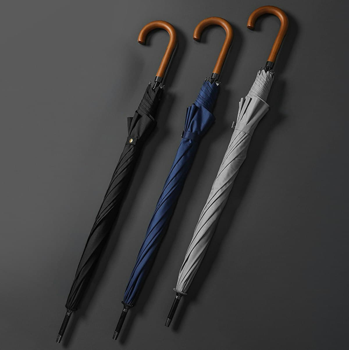 Ô Golf 25'' (Tay Cầm Bằng Gỗ J-Hook) - in logo
