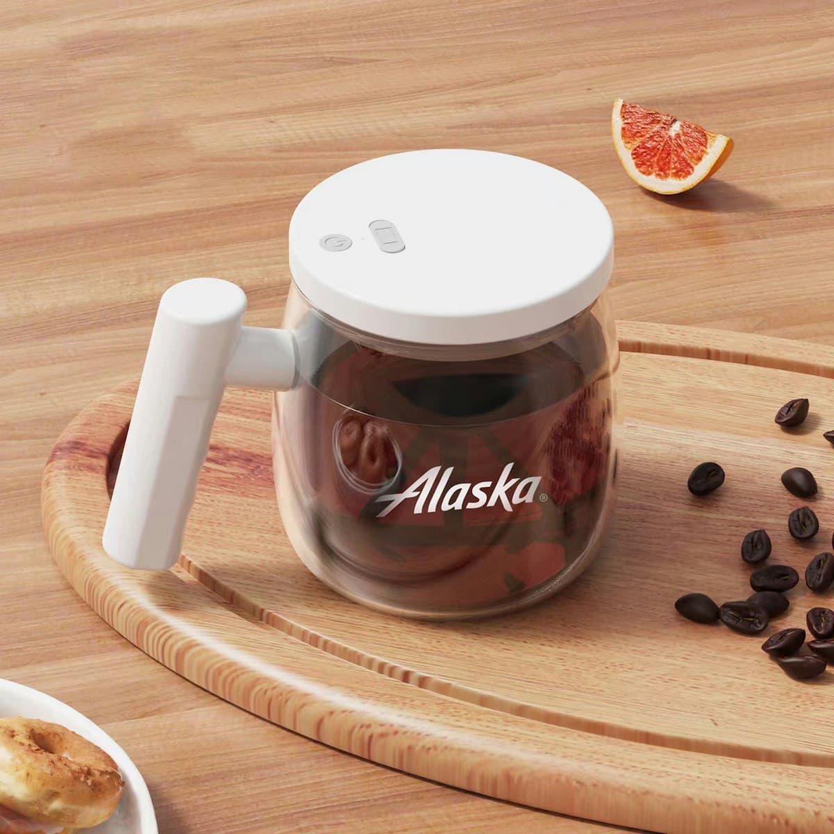 400ml Auto Stirring Glass Mug (Rechargeable) - custom logo