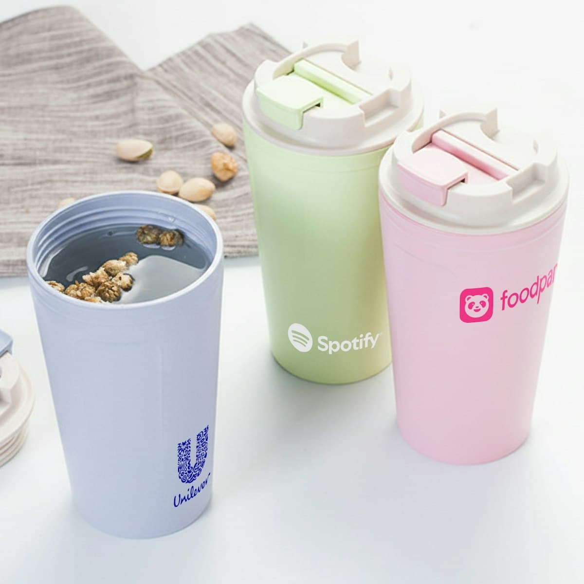 420ml Eco-friendly Wheat Straw Insulated Tumbler - custom logo