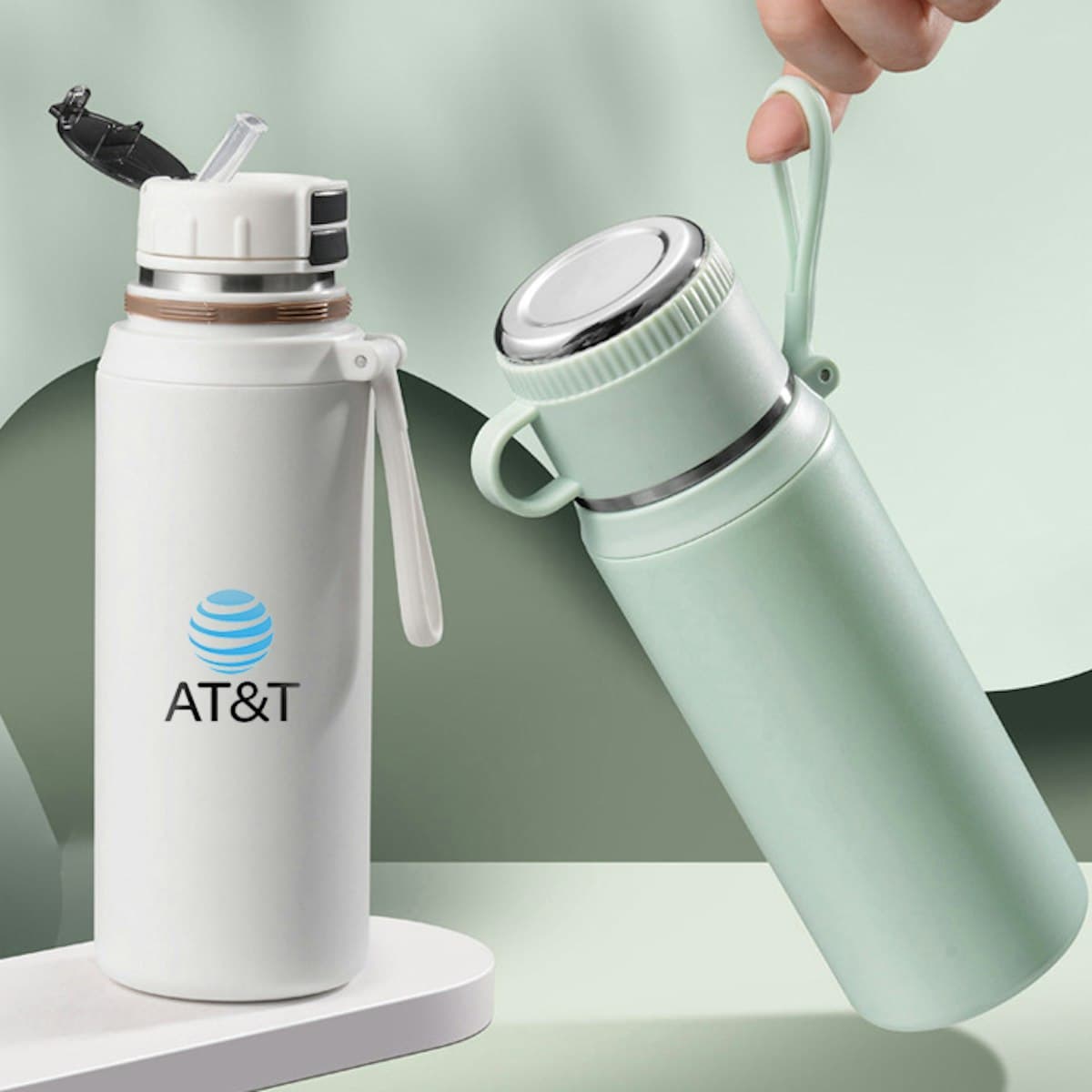 Bình cách nhiệt Sipp 550ml có ống hút - in logo