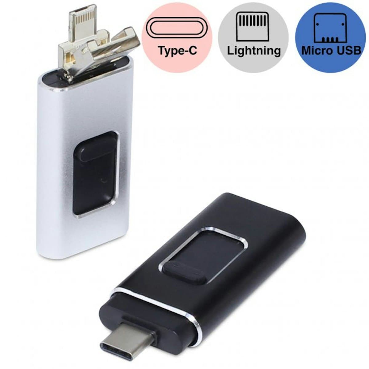 Slide 4 in 1 OTG USB Thumb Drive (Type-C) - custom logo