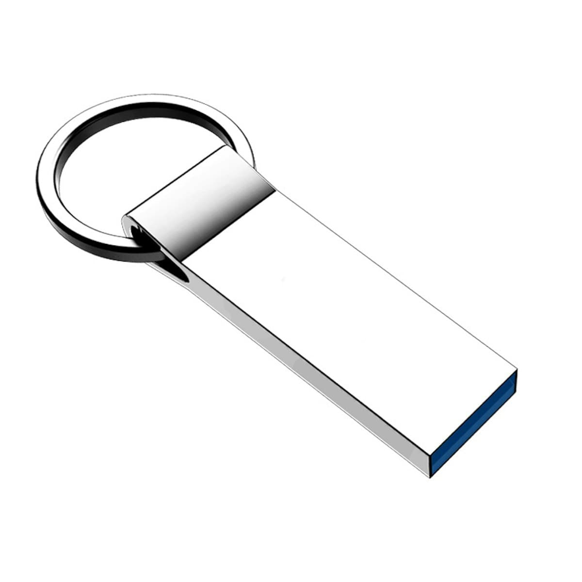 Metallic USB Thumb Drive with Keyring - custom logo