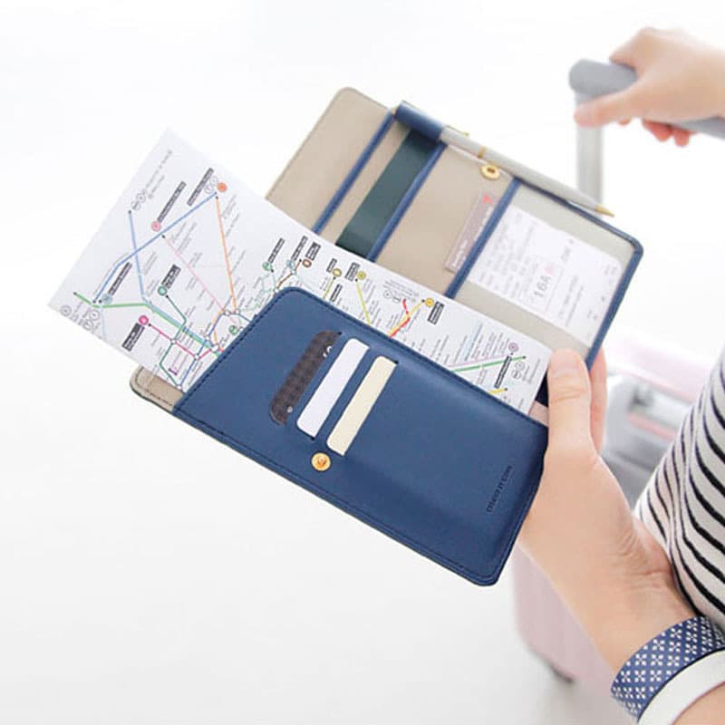 Stylish Leather Travel Organizer - custom logo