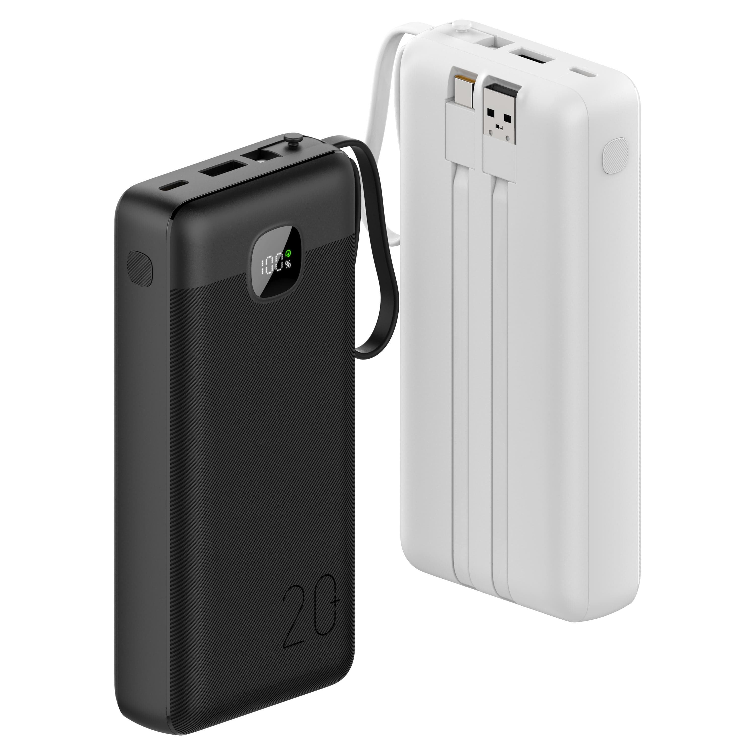 Sạc dự phòng C2061 20.000mAh - 2 cổng vào, 4 cổng ra, tích hợp sẵn 3 cáp sạc, màn hình LED hiển thị. - in logo - Image 1